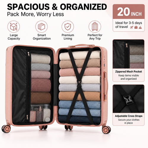 Rosey Stylish 4-Piece Suitcase With Lock