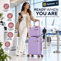 Purple Stylish 4-Piece Suitcase With Lock