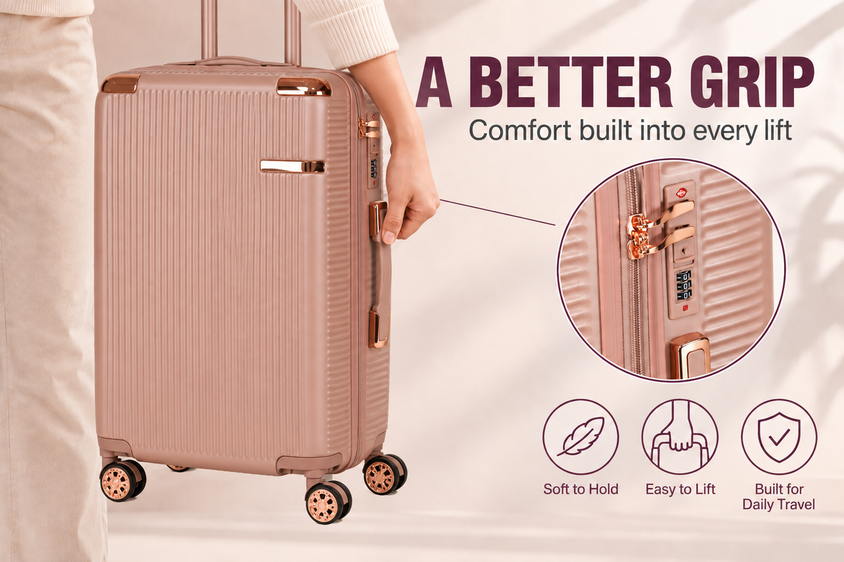 Rosey Stylish 4-Piece Suitcase With Lock