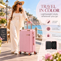 Pink Stylish 4-Piece Suitcase With Lock